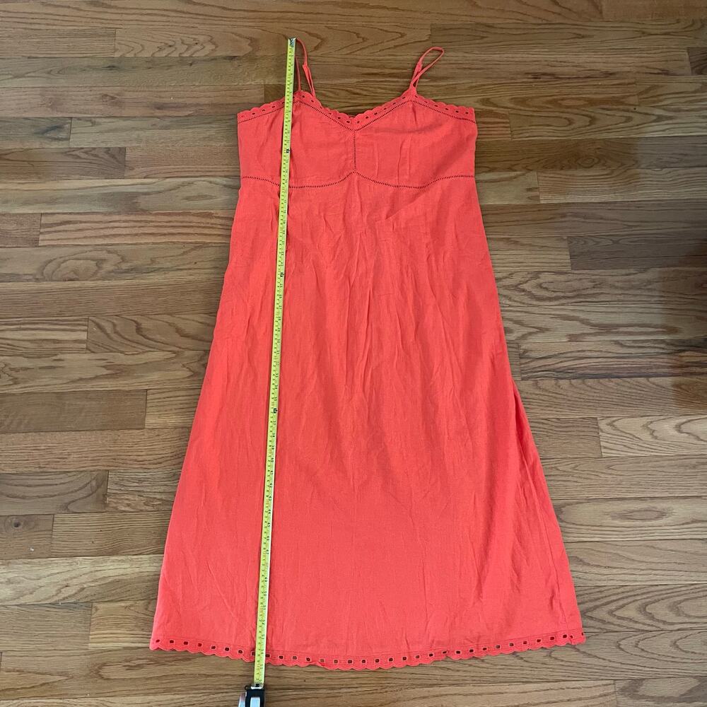 Old Navy Linen Blend Slip Dress Womens XXL Tall Warm Sunset Orange Summer Casual - Picture 10 of 11